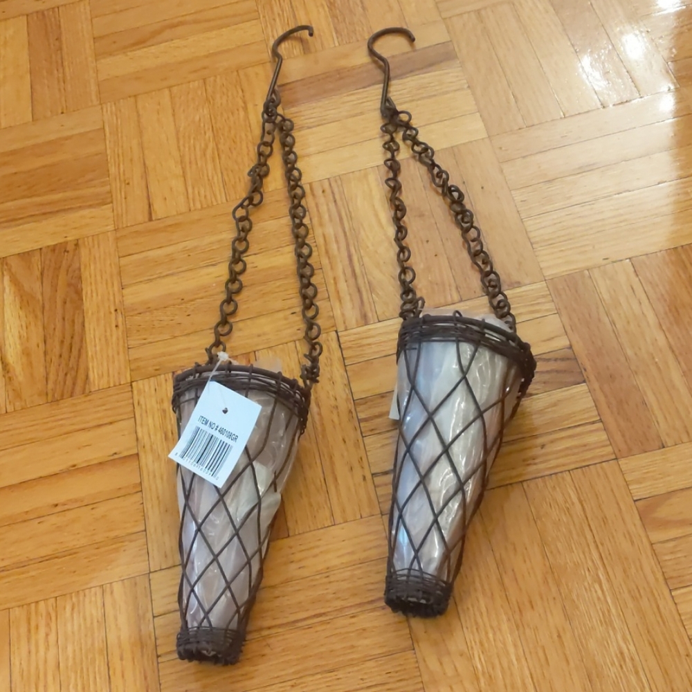 Terra Cotta Hanging Pots Set of 2